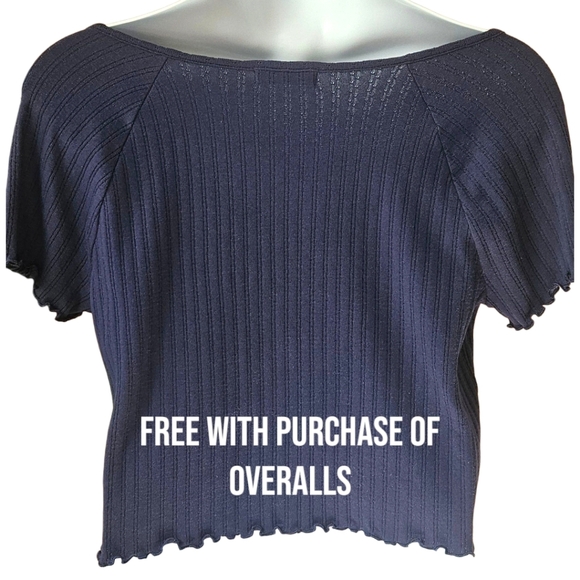 TORRID  ShortTall Vintage Railroad Stripe Overall Shorts With Free Top Size 18 - Picture 15 of 16